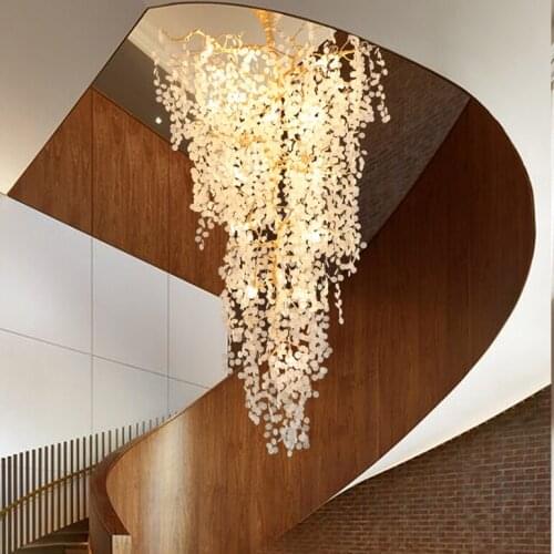 Moderm Romantic 100% Copper Pendant Lamps Long Tree Branches Pendant Lights Fixture Villa Lobby Hall Stair Home Indoor Lighting