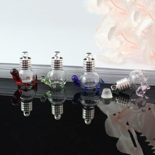 5PCS Tortoise glass Vial Pendant with metal cap rubber plug name or rice art craft for jewelry making