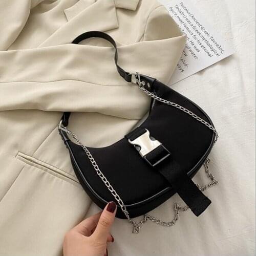 Popular Simple Shoulder Bags for Women 2021 Fashion Purses and Handbags Designer Crossbody Bags Chain Ladies Armpit Bag