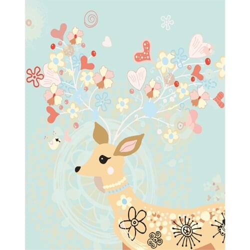 Needlework DIY DMC cross stitch painting 14CT unprinted Little elk embroidery Counted Cross-Stitch cotton thread christmas 1012