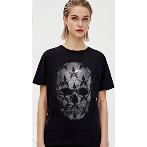 New Rhinestone Women Tshirt Short Sleeve Tops & Tees Streetwear T-Shirt Female 2021