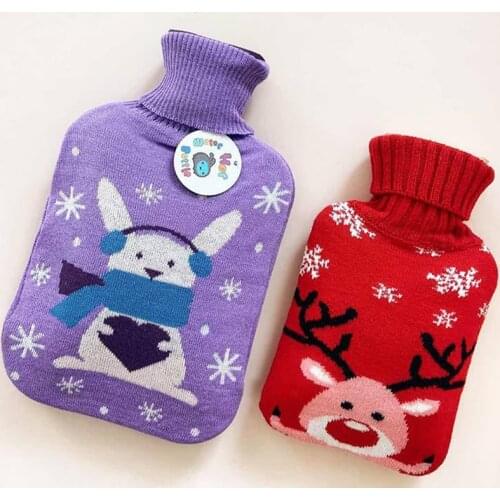 2000ml Hot Water Bottle Detachable Keep Warm Hands Foot Knitted Coat Water Bag Portable Hand Warmer Home Room Hot Water Bag