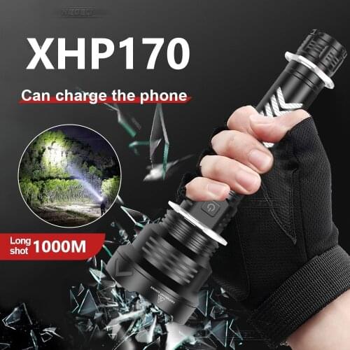2021 Newest XHP170 Led Flashlight Torch Light Rechargeable Tactical Flash Light 18650 Most Powerful Led Lantern XHP90 Work Lamp