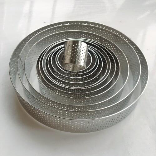 3.5cm high 3.5cm-20cm Round stainless 304 perforated seamless tart ring quiche ring tart pan pie tarte ring with hole