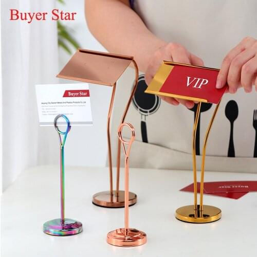 4PCS Stainless Steel Photos Clips Wedding Table Number Stand Desktop Place Card Holder Rose Gold Clamps Stand Party Decoration
