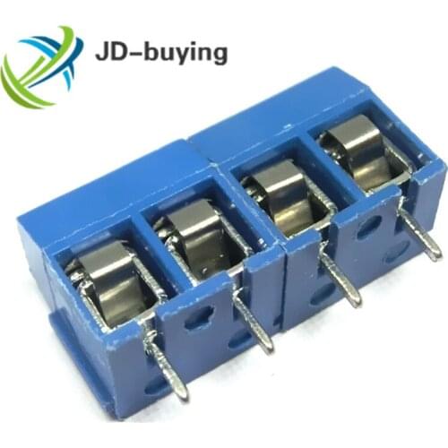 50PCS/LOT KF301-4P KF301-5.0-4P KF301 Screw 4Pin 5.0mm Straight Pin PCB Screw Terminal Block Connector