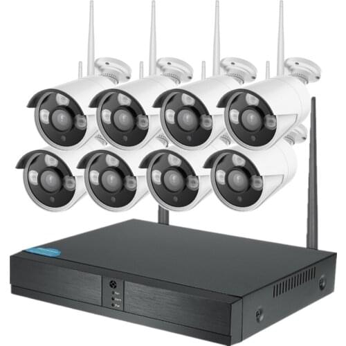 8CH CCTV System Wireless 720P NVR 8PCS 1.0MP IR Outdoor P2P Wifi IP CCTV Security Camera System Surveillance Kit 1TB 2TB HDD