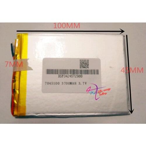 Tablet battery Size 7045100 3.7V 3700mah tablet battery with Protection Board For PDA Tablet PCs Digital Products