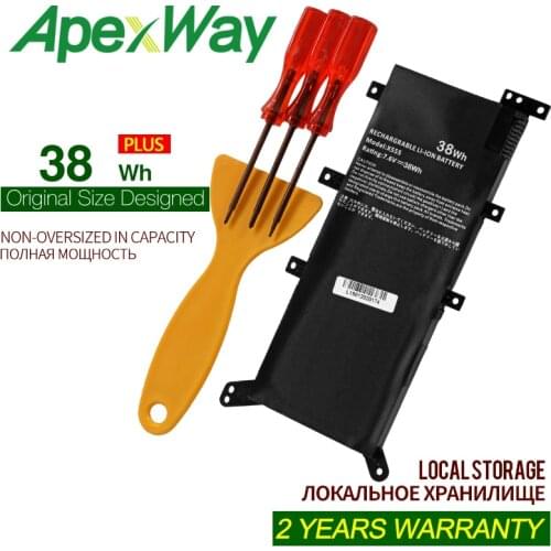 ApexWay 7.6V 38WH C21N1347 New Laptop Battery For ASUS X554L X555 X555L X555LA X555LD X555LN X555MA 2ICP4/63/134 C21N1347
