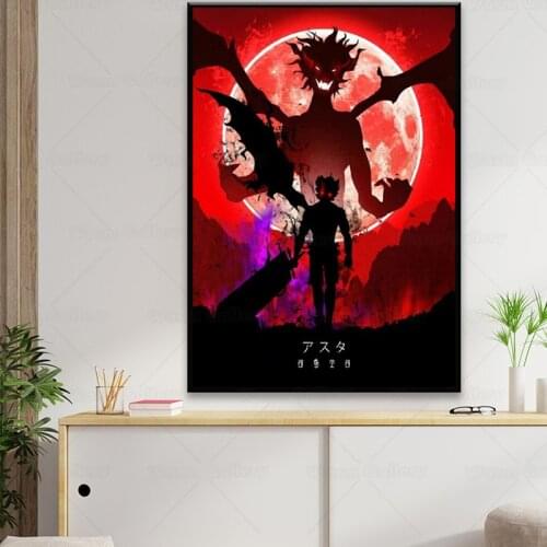 Asta Black Clover Anime Poster Decorative Painting Canvas Wall Art Living Room Posters Bedroom Painting