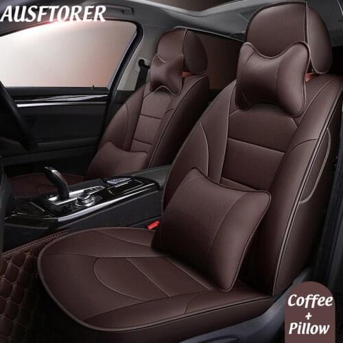 AUSFTORER Genuine Leather Seat Covers for Infiniti JX35 2013 Seat Cover for Car Cowhide 7 Seats Support Cushion Accessories 22PC