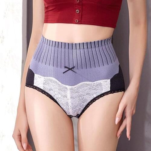 Seamless high-waisted womens panties comfortable lace briefs slimming tummy control panties Breathable High Elasticity