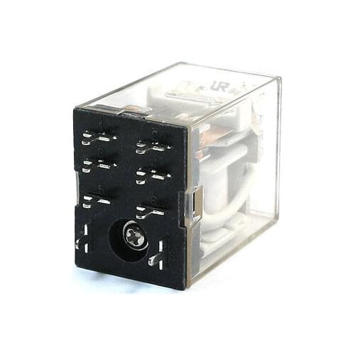 DC 24V Coil Volt Plastic Housing 8 Pin DPDT Electromagnetic Relay Free Shipping