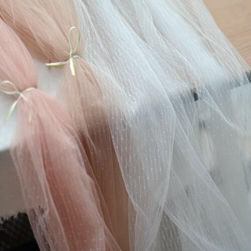 Oblique lattice Round Dots Mesh Fabric Baby Clothes Fluffy Skirt Childrens Dress Fabric Curtains Reception Table Layout RS2663