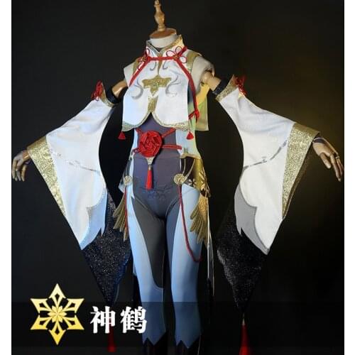 Anime Genshin Impact Shenhe Game Suit Kimono Uniform Shen He Cosplay Costume Carnival Halloween Party Outfit For Women XS-XXL