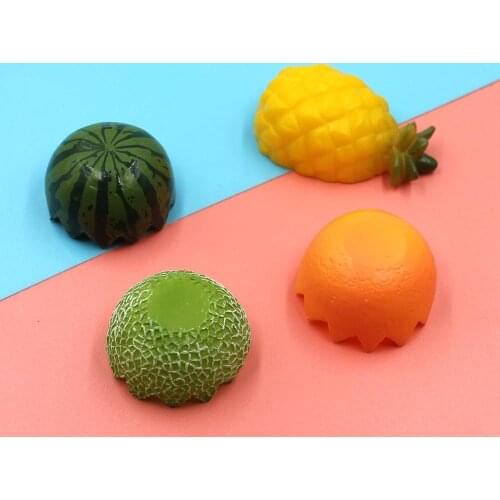 Mini fruit bowl container cantaloupe orange watermelon peel diy simulation accessories pineapple rice material