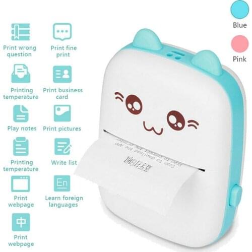New Portable mini wireless thermal photo printer pocket cute sticker printer paper roll for Android iOS DIY home note printing