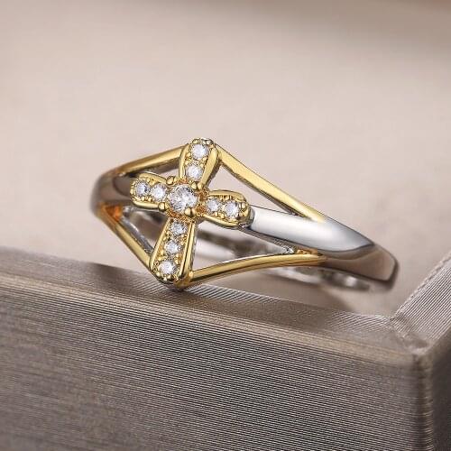 JK Trendy Cross Finger Rings Traditional Regious Accessories Decorations Christian Finger Rings Wholesale Lots&Bulk Rings