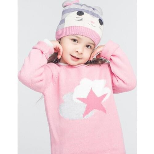 Connectyle 2019 Baby Kids Beanie Autumn And Winter New Style Girls Soft Cotton Warm Knit Hat Cute Cartoon Earflap Hat