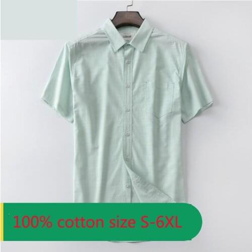 2019 New Arrival Fashion 100% Cotton Short Sleeve Men Slim Style Large Casual Shirts Men Plus Size S M L XL 2XL 3XL 4XL