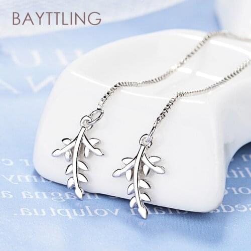 BAYTTLING New Arrival 925 Sterling Silver Delicate Long Chain Tassel Drop Earrings For Womens Fashion Party Jewelry Gifts