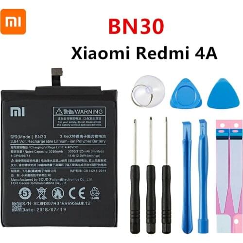 Xiao mi 100% Orginal BN30 3120mAh Battery For Xiaomi Redmi 4A Redmi4A BN30 High Quality Phone Replacement Batteries +Tools