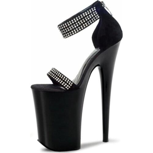 Sexy high-heeled dancing shoes with 20cm heels sandals, sequined vamp nightclub womens steel pipes.Dancing shoes