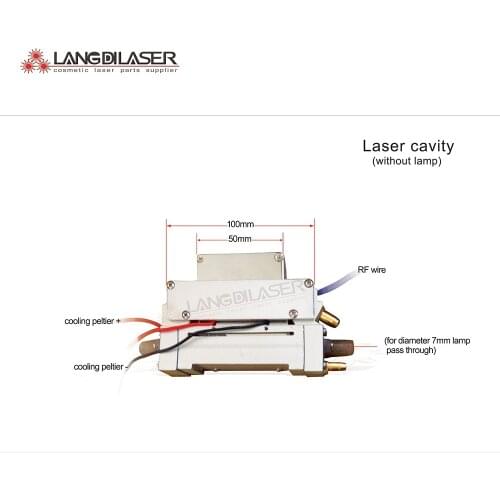 Complete OPT / IPL laser handpiece cavity parts , with crystal size:50*15 , for 7mm IPL flash lamp pass through
