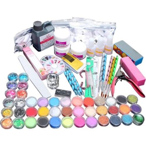 Full Acrylic Nail Kit With Acrylic Powder Acrylic Liquid Set For Manicure Nail Extension Kit Manicure Set Nail Glitter Tool Kit