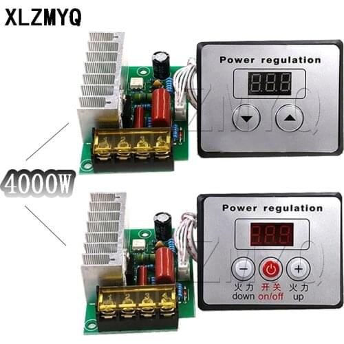 Voltage Regulator AC 220V SCR 4000W Dimmer Electric Motor Speed Temperature Controller + Digital Meters For Water Heater Motors