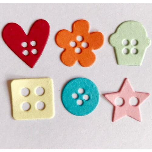 Embossing Script Die Stencils 6 Kinds Buttons Combination Package Carbon Steel Cutting Dies DIY Scrapbook Craft Supplies