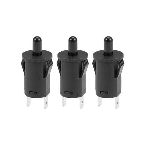 Refrigerator Door Light Switch 10mm Momentary Fridge Switch NC AC250V Black 3pcs