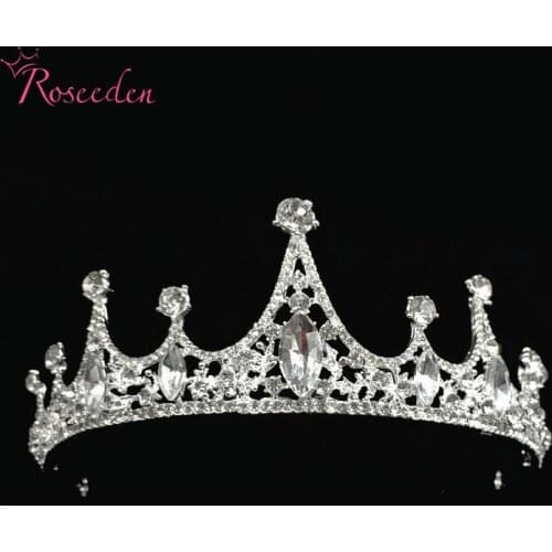 Fashion Bridal Bridesmaid Tiara Crown Rhinestone Crystal Women Girls Prom Diadem Hair Ornaments Wedding Hair Jewelry RE3028