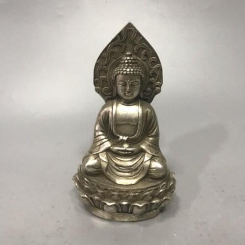 Tibet Buddhism Brass Copper Pagoda stupa Sakyamuni Amitabha Cupronickel RuLai Buddha Statue Ornament Home Decoration Gift