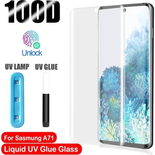 UV Liquid Full Glue Screen Protector for Samsung Galaxy A11 A41 A51 A71 A81 A91 Tempered Glass for Samsung A21 A31 A51 A61 Film