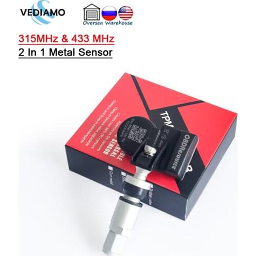 S2 Universal TPMS Sensor 315 433 MHz 2 In 1 OE-Level Programmable Tire Pressure Sensors Cloneable work with T1 T2