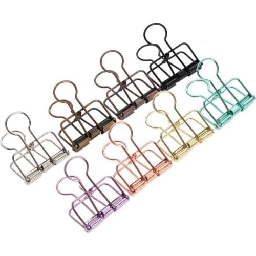XRHYY 8Pcs S/M/L Size Steel Metal Wire Multi-Functional Binder Clips Organizer Paper Photo Notes File Holder ( Random Color)