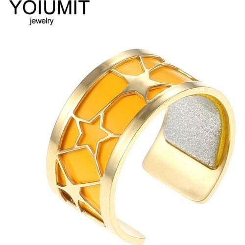 Cremo stainless steel Rings Women Fashion ring Gold Opening rings For Women Vintage Bague Femme 12 Color Reversible Leather Band
