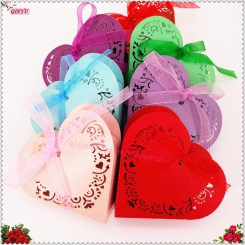 10/50Pcs Love Heart Candy Box Wedding Favors Gift Box Chocolate Box For Guests Party Supplies Wedding Decoration 5zSH152