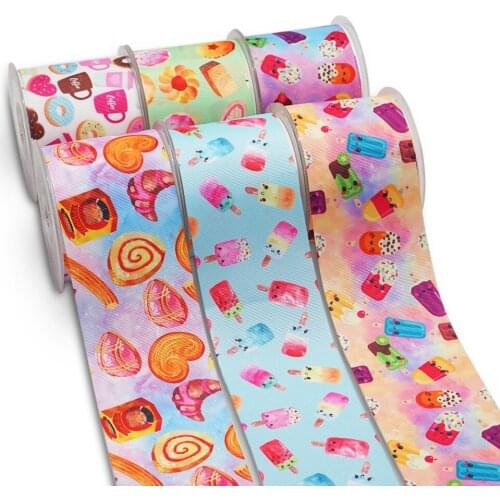 10 Yards 3inch 75mm Cartoon Printing Grosgrain Ribbon For Hair Bows DIY Crafts Handmade Accessories 56790