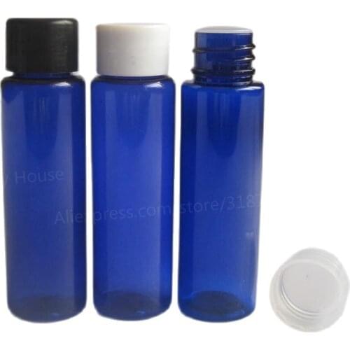 100 x 30ml High Qualty Cobalt Blue PET Plastic Orifice Reducer Bottles with Screw Cap 30cc Empty Lotion Cosmetic Container