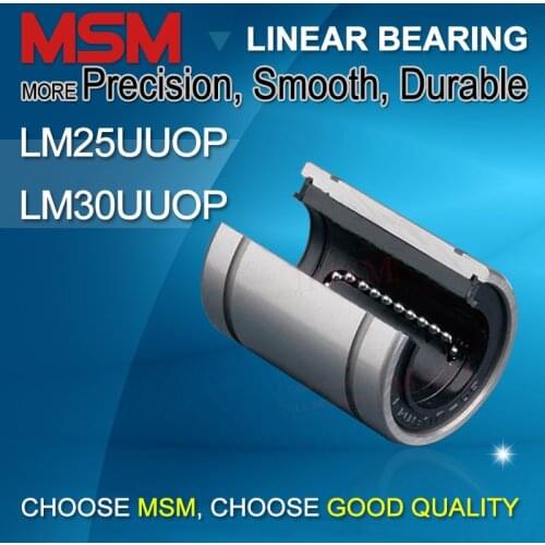 4pcs/lot MSM Open Type Linear Bushings LM25UUOP LM30UUOP 25mm Linear Motion Ball Bearing 30mm Shaft Sliding SBR Rail CNC Parts