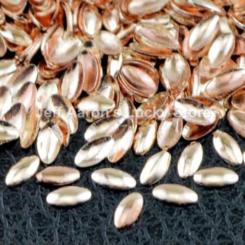 500PCS oval champagne gold metal nail art decorations studs manicure nails accessoires supplies tools rice shape