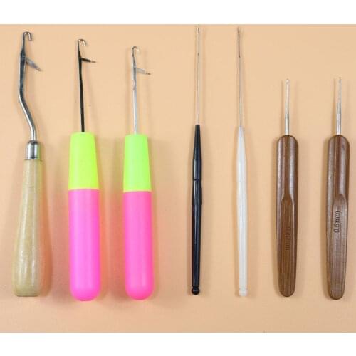 7Pc Latch Hook Crochet Needle Set Crochet Hook with Soft Grip for DIY Rug Making