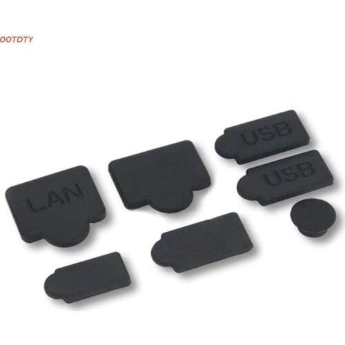 7pcs Silicone Dust Plugs Set USB Interface Anti-dust Cover Dustproof Plugs for PS5 Game Console Accessories