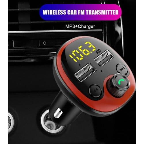 Car Cigarette Lighter Car MP3 Player Bluetooth 5.0 Radio FM Transmitter Dual USB Charger 12-24V TF U Disk Music Player
