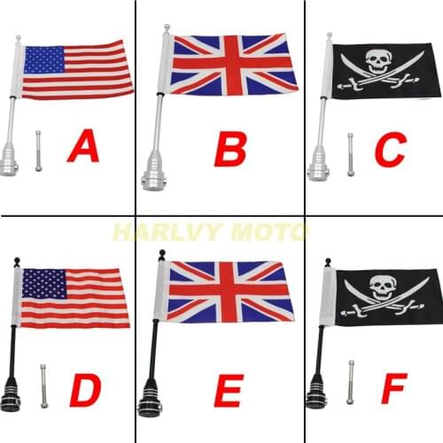 Motorcycle Rear Side Mount Flag Pole America Flag For Harley Sportster XL 883 1200 Luggage Rack