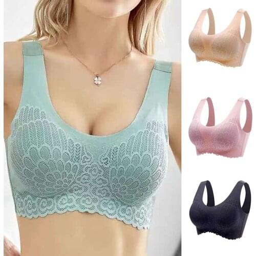 3 pcs/lot Women Latex Bra Seamless Bras For Women Underwear Push Up No Trace Bralette With Pad Vest Comfort Top Sport Bra