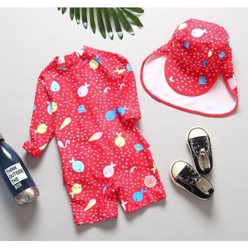 Baby Girl One Piece Swim Wear Children Swimming Suit 1-6T Girls Surfing Little Princess Sunscreen Dress Kids Beach Clothes 2019