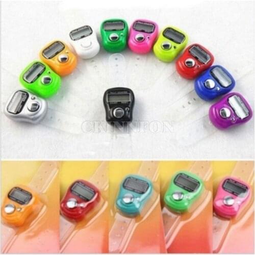 DHL 200 pcs high quality Stitch Marker And Row Finger Counter LCD Electronic Digital Tally Counter Stock Offer